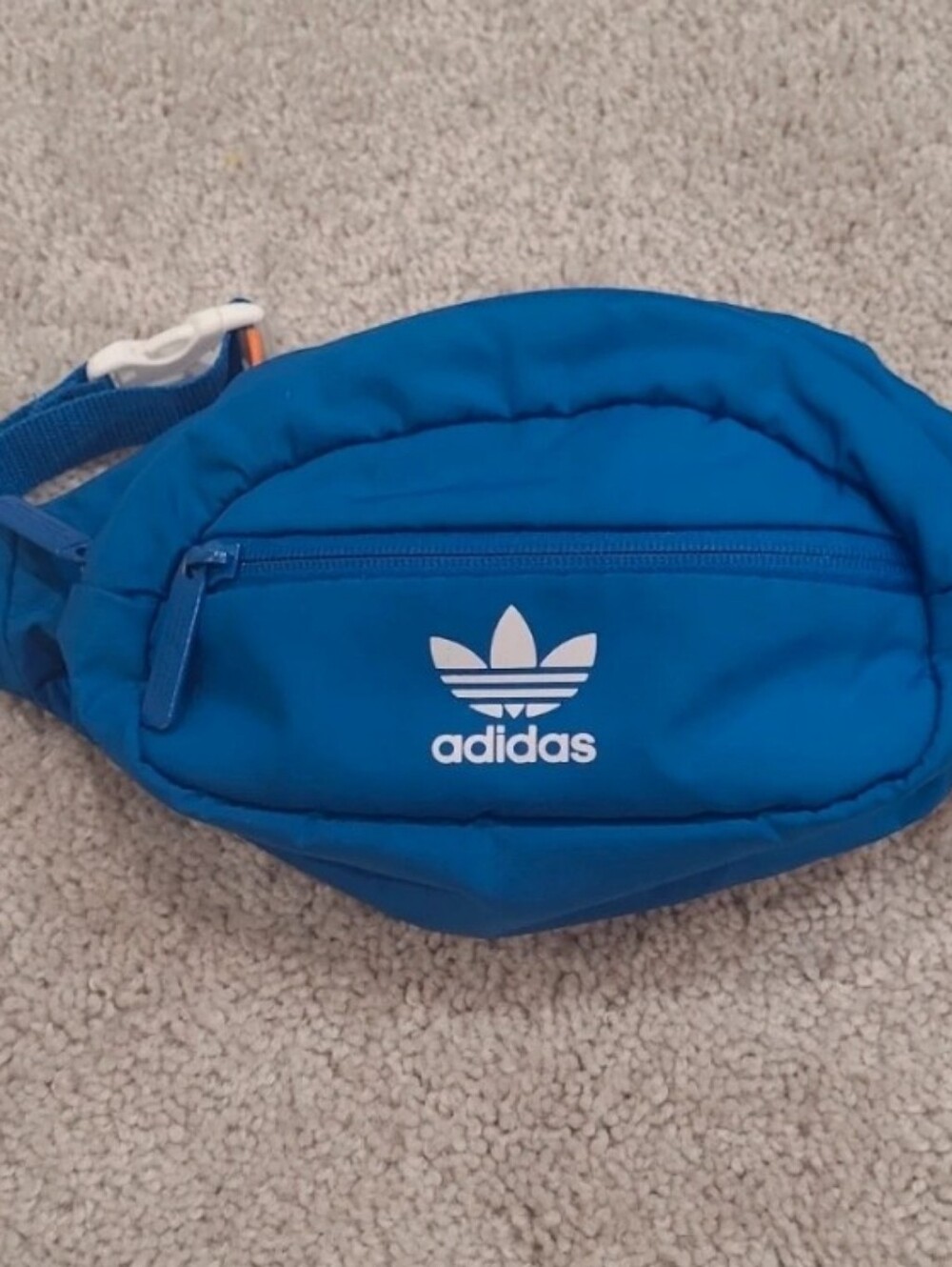 Adidas Blue Trefoil Belt Bag with Front Zip